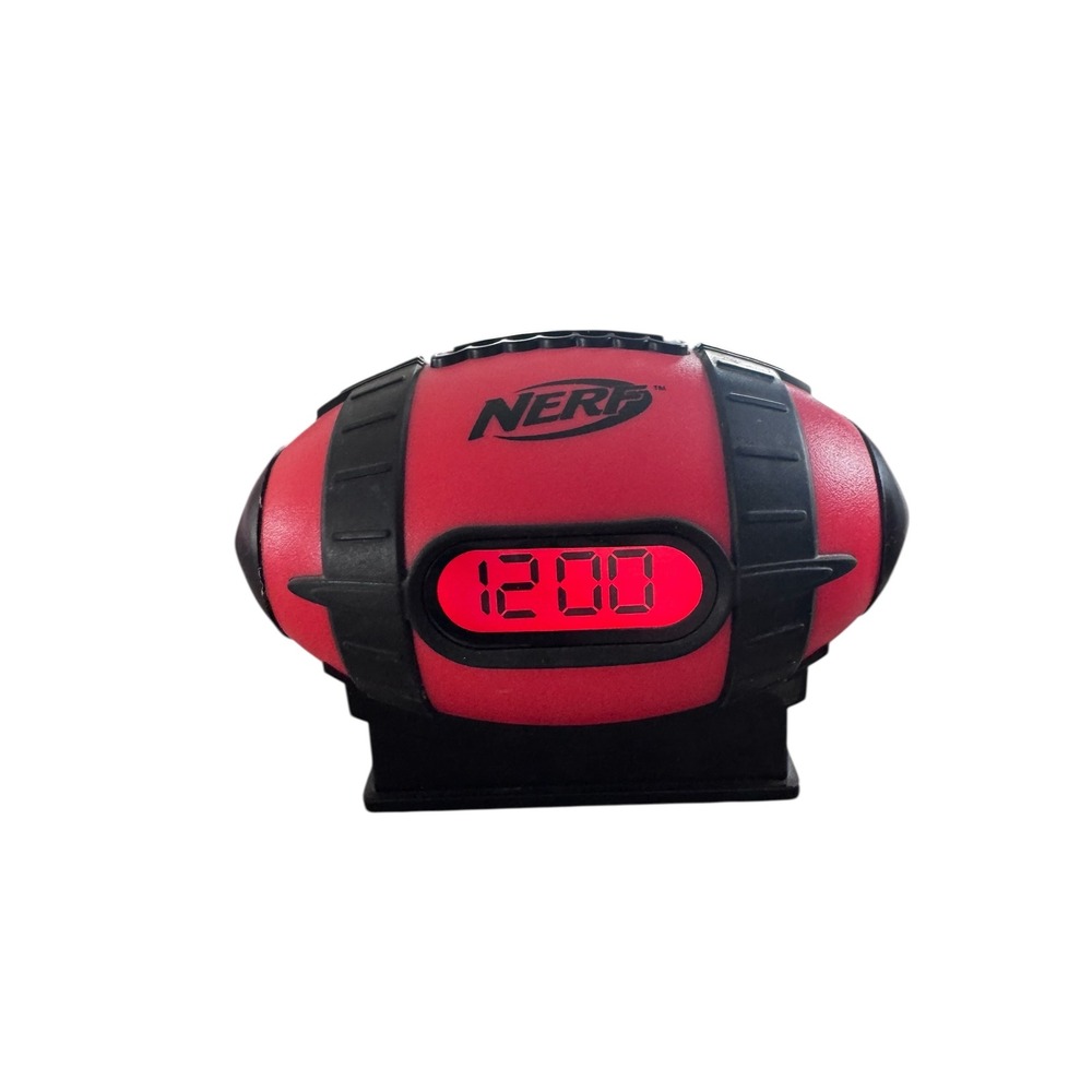 Y2K‎ NERF Football Digital Alarm Clock Red Black Snooze Function KidDesigns 2010